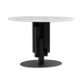 Стол стеклянный Калипсо 110 белый мрамор / черный