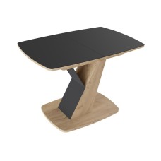 Стол деревянный Гарда Тип 1 дуб крафт золотой / стекло матовое чёрный графит