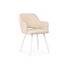Стул на металлокаркасе Эолин бежевый (glory 03) / белый
