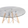Стол стеклянный PT-151 80х80х76 clear glass / wood