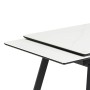 Керамический стол Норман 140(200)х80х75 белый мрамор alpin white / черный