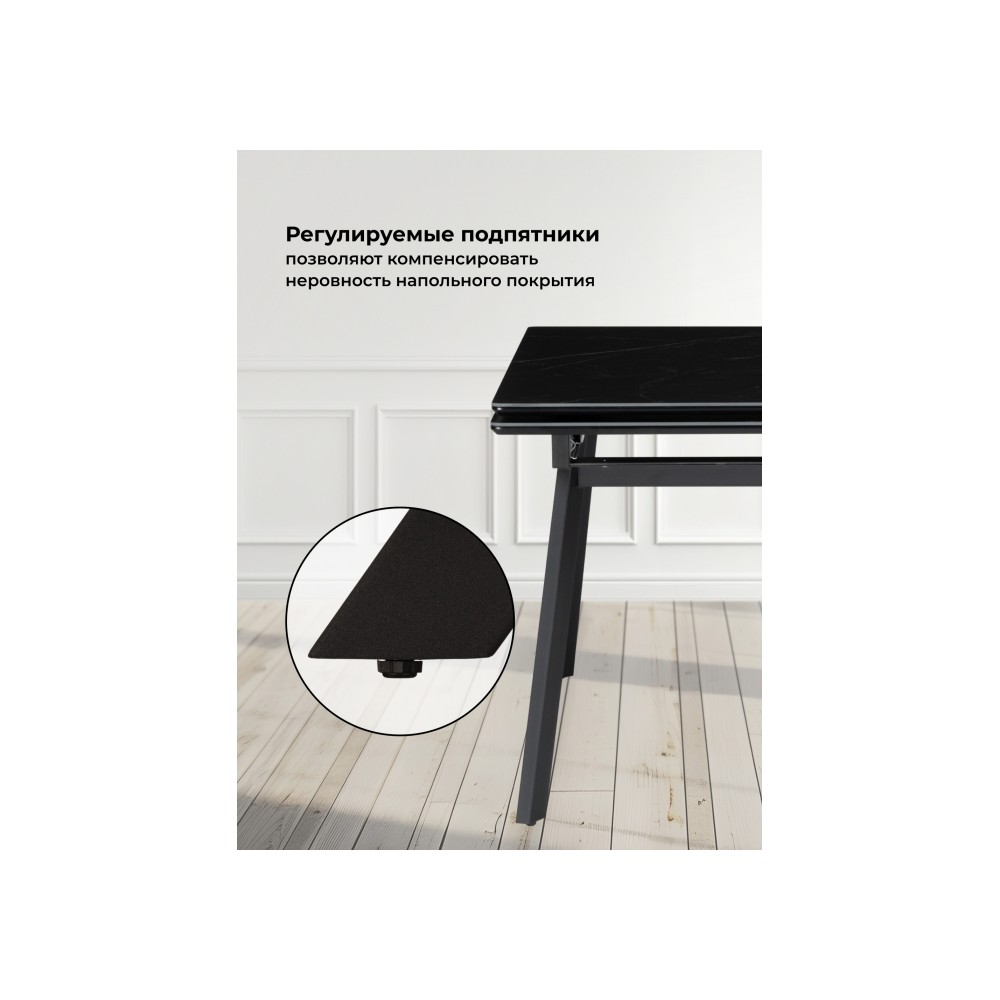 Керамический стол Норман 140(200)х80 черный мрамор shakespeare black / черный Керамический стол Норман 140(200)х80 черный мрамор shakespeare black / черный