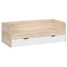 Кровать Стокгольм КРД03-90 90х200 дуб сонома / line софт пломбир Кровать Стокгольм КРД03-90 90х200 дуб сонома / line софт пломбир