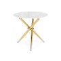 Стол стеклянный Rock 80х75 white / gold