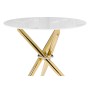 Стол стеклянный Rock 80х75 white / gold