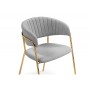 Стул на металлокаркасе Kamelia велюр светло-серый / золотой