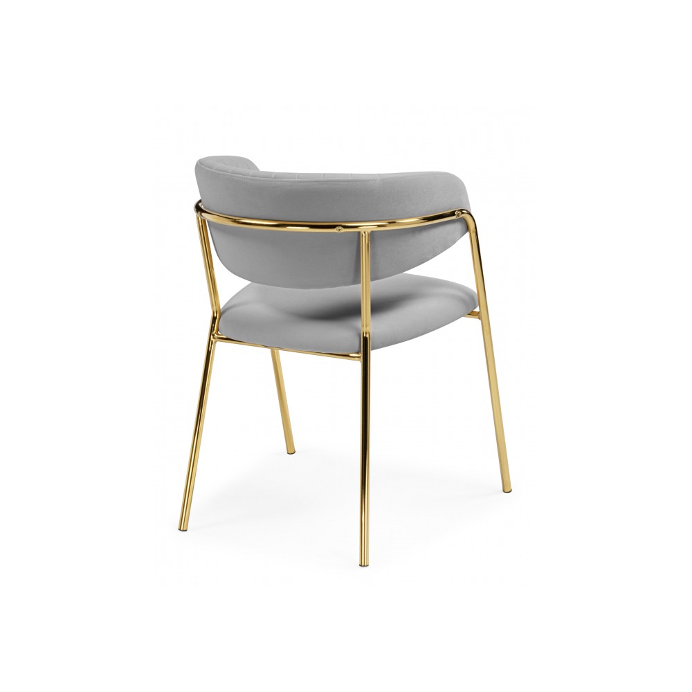 Стул на металлокаркасе Kamelia велюр светло-серый / золотой