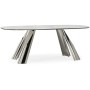 Керамический стол Танго 200х200х90 белый мрамор carla larkin / хром