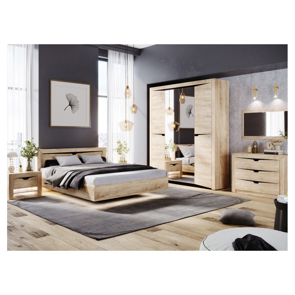 Кровать Магантия 160х200 с ПМ парящая дуб баррик Кровать Магантия 160х200 с ПМ парящая дуб баррик