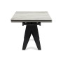Керамический стол Блэкберн 160(220)х89 белый gilt white / черный