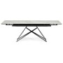 Керамический стол Блэкберн 160(220)х89 белый gilt white / черный