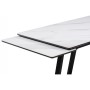 Керамический стол Памелла 140(200)х80 белый мрамор alpin white / черный