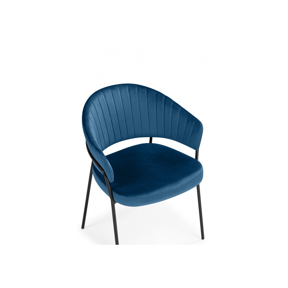 Стул на металлокаркасе Лео синий (H-58) / черный