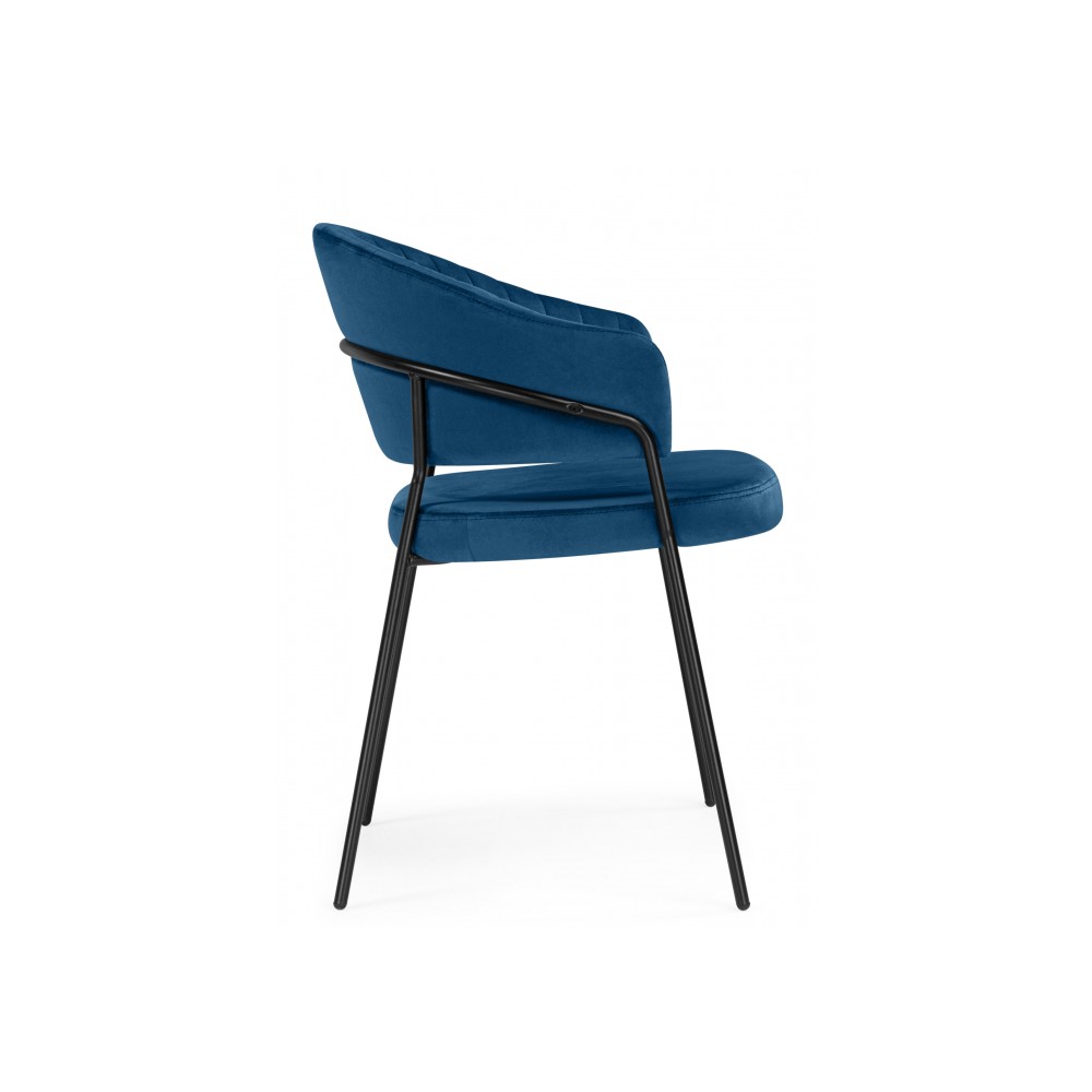 Стул на металлокаркасе Лео синий (H-58) / черный