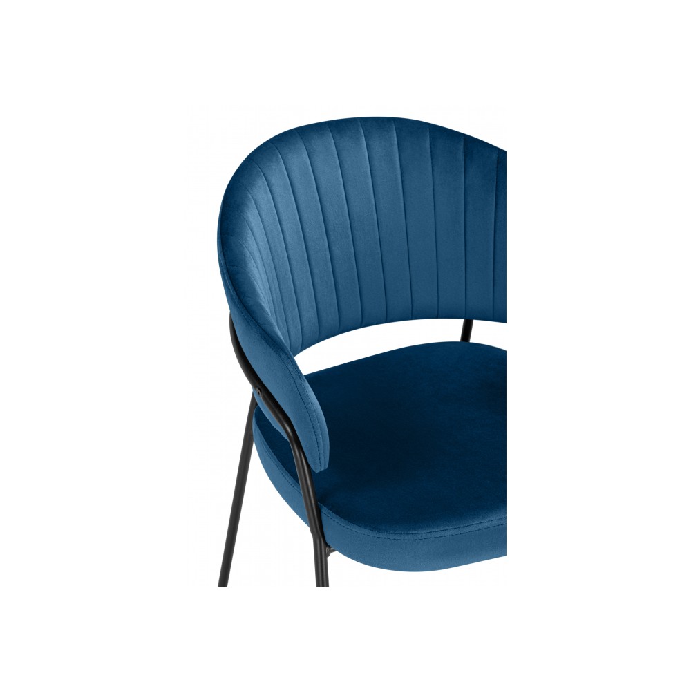 Стул на металлокаркасе Лео синий (H-58) / черный