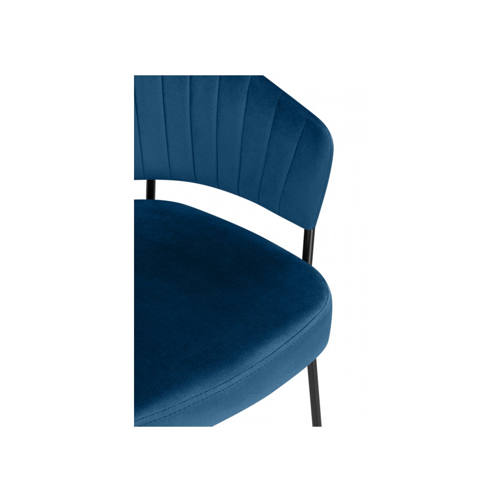 Стул на металлокаркасе Лео синий (H-58) / черный