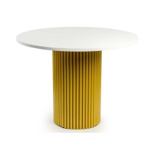Стол деревянный Барел 90 белый / золото