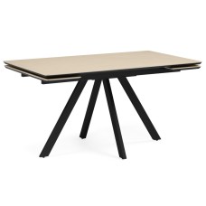 Керамический стол Вилли 120(180)х80 okara light yellow / черный