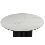 Керамический стол Барел 90 белый мрамор snow white / черный