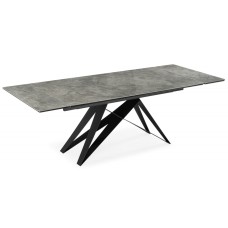Керамический стол Блэкберн 160(220)х89 серый мрамор baolai / черный