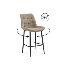 Барный стул Стронг вращающийся латте велютто 08 / черный каркас
