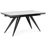 Керамический стол Дарвин 160(220)х89 белый мрамор snow white / черный