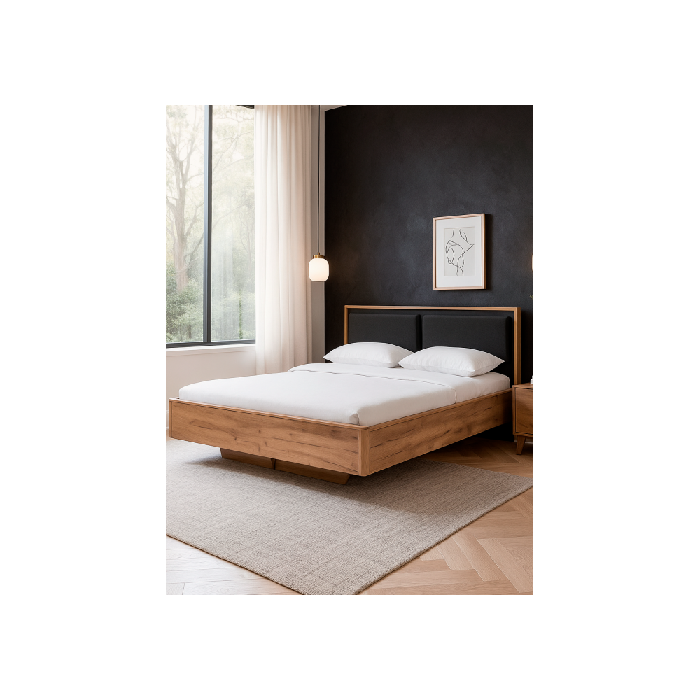 Кровать Клауд 160х200 парящая дуб крафт золотой / антрацит Кровать Клауд 160х200 парящая дуб крафт золотой / антрацит