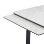 Керамический стол Джек 140(200)х80 белый мрамор alpin white / черный