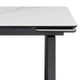 Керамический стол Джек 140(200)х80 белый мрамор alpin white / черный