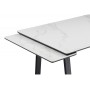 Керамический стол Джек 140(200)х80 белый мрамор alpin white / черный