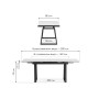 Керамический стол Джек 140(200)х80 белый мрамор alpin white / черный