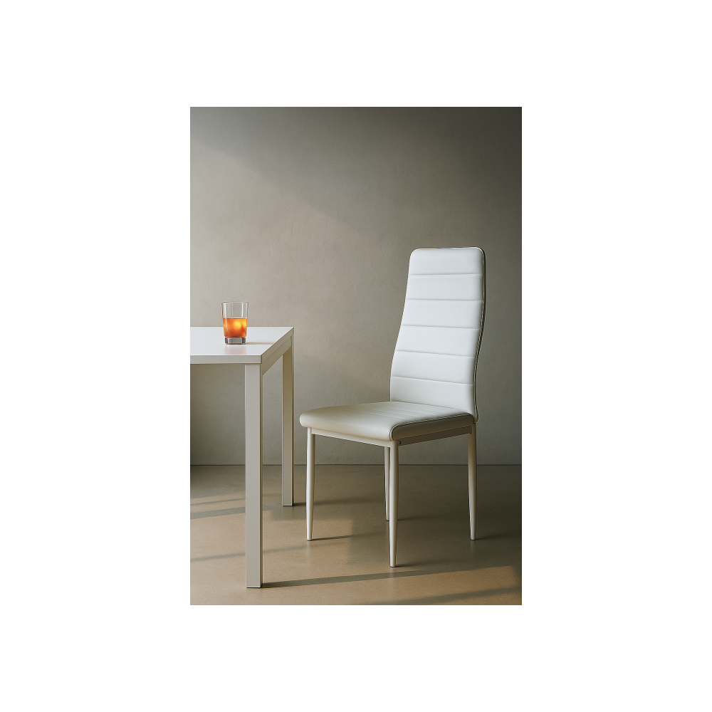 Стул на металлокаркасе DC2-001 искусственная кожа белый / белый Стул на металлокаркасе DC2-001 искусственная кожа белый / белый