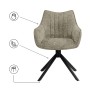 Стул на металлокаркасе Denever beige / black