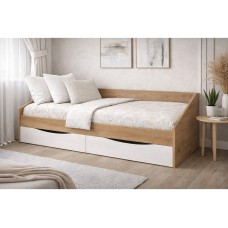 Кровать Эриол 90x200 крафт золотой / белый