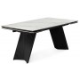 Керамический стол Вейв 160(220)х89 белый с прожилками gilt white / черный