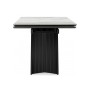 Керамический стол Вейв 160(220)х89 белый с прожилками gilt white / черный