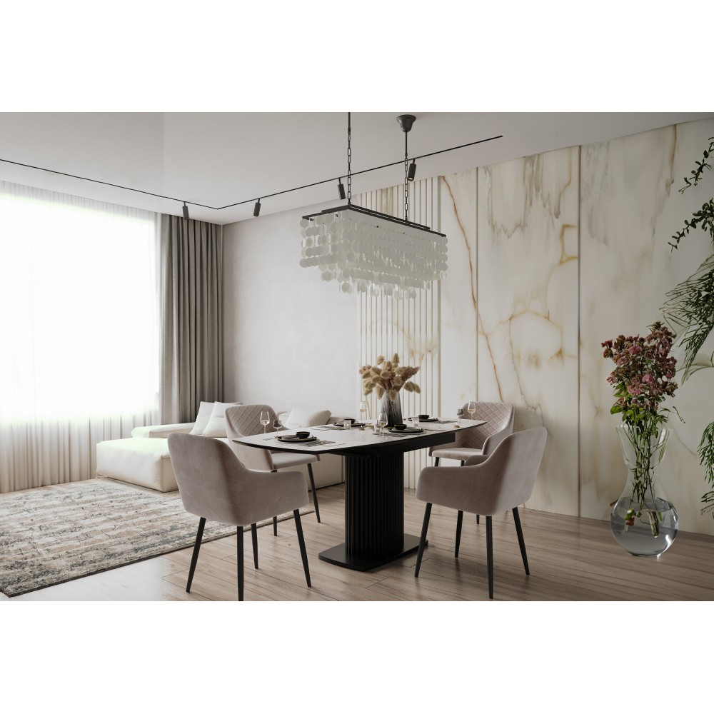 Стул на металлокаркасе Стив черный / бежевый Стул на металлокаркасе Стив черный / бежевый