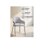 Стул на металлокаркасе Инклес серый / черный глянец