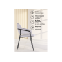 Стул на металлокаркасе Инклес серый / черный глянец