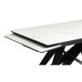 Керамический стол Блэкберн 140(200)х80 белый мрамор snow white / черный