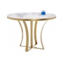 Стол стеклянный Нейтон белый мрамор / золото