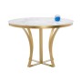 Стол стеклянный Нейтон белый мрамор / золото