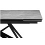 Керамический стол Блэкберн 140(200)х80 серый мрамор larka grey / черный
