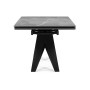 Керамический стол Блэкберн 140(200)х80 серый мрамор larka grey / черный