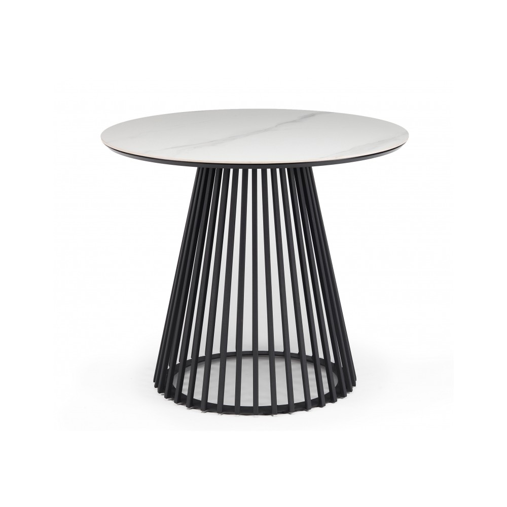 Керамический стол Нэнси 90х90х75 белый мрамор / черный Керамический стол Нэнси 90х90х75 белый мрамор / черный