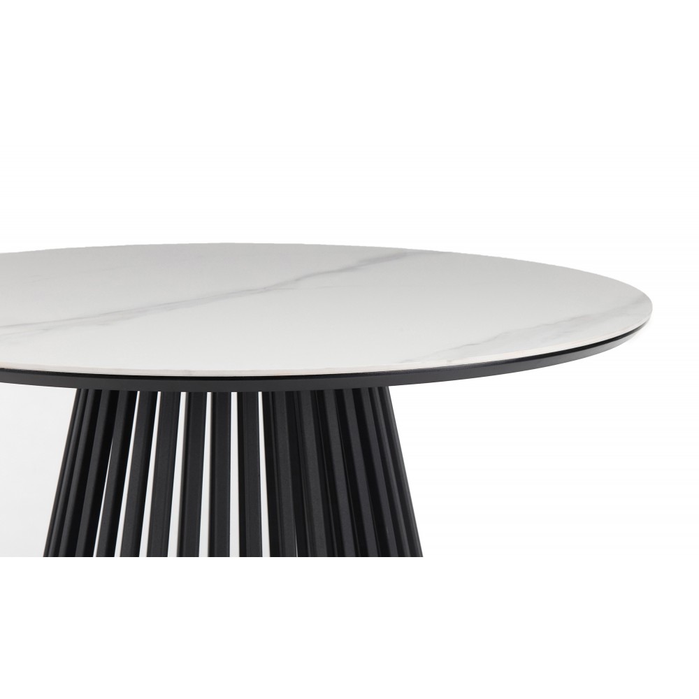 Керамический стол Нэнси 90х90х75 белый мрамор / черный Керамический стол Нэнси 90х90х75 белый мрамор / черный