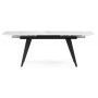 Стол стеклянный Элис 140(200)х80 белый / черный