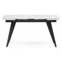 Стол стеклянный Элис 140(200)х80 белый / черный