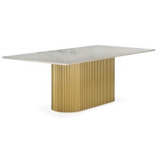 Керамический стол Ривера 220x110 brecha crema / золото