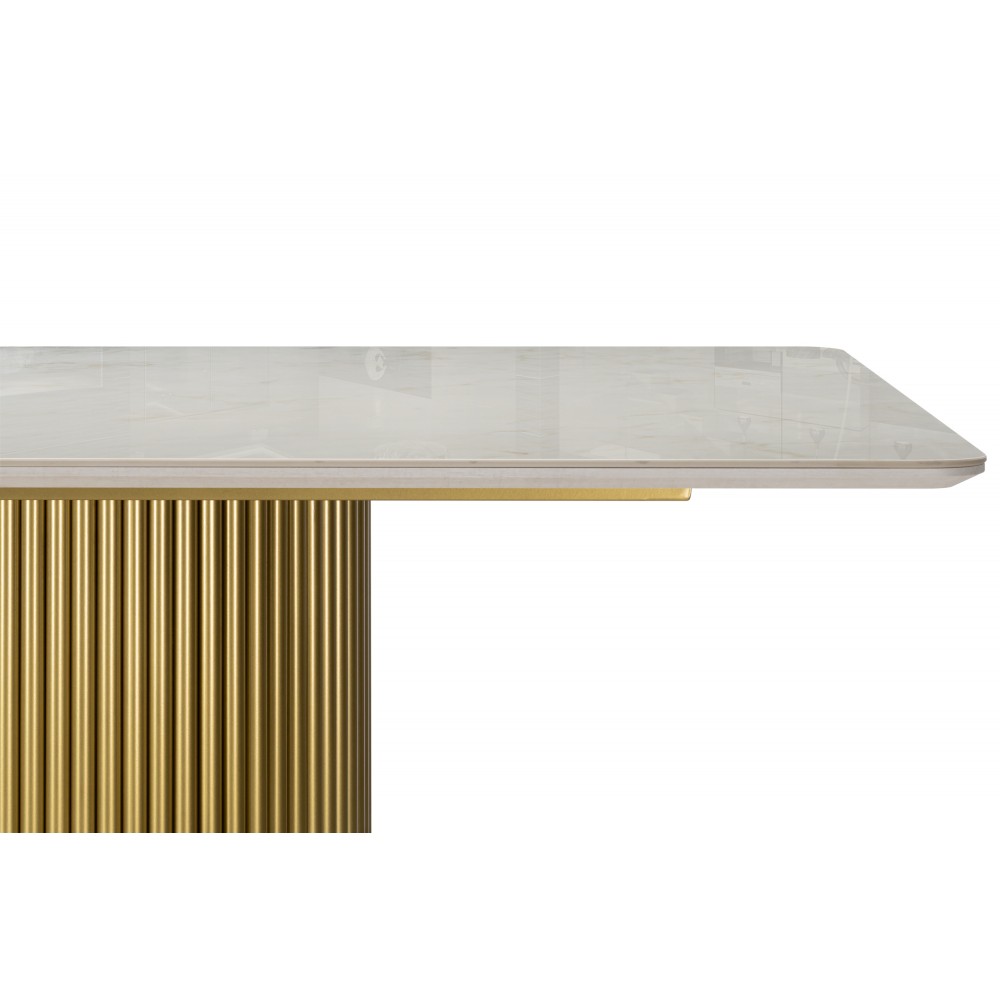 Керамический стол Ривера 220x110 brecha crema / золото Керамический стол Ривера 220x110 brecha crema / золото